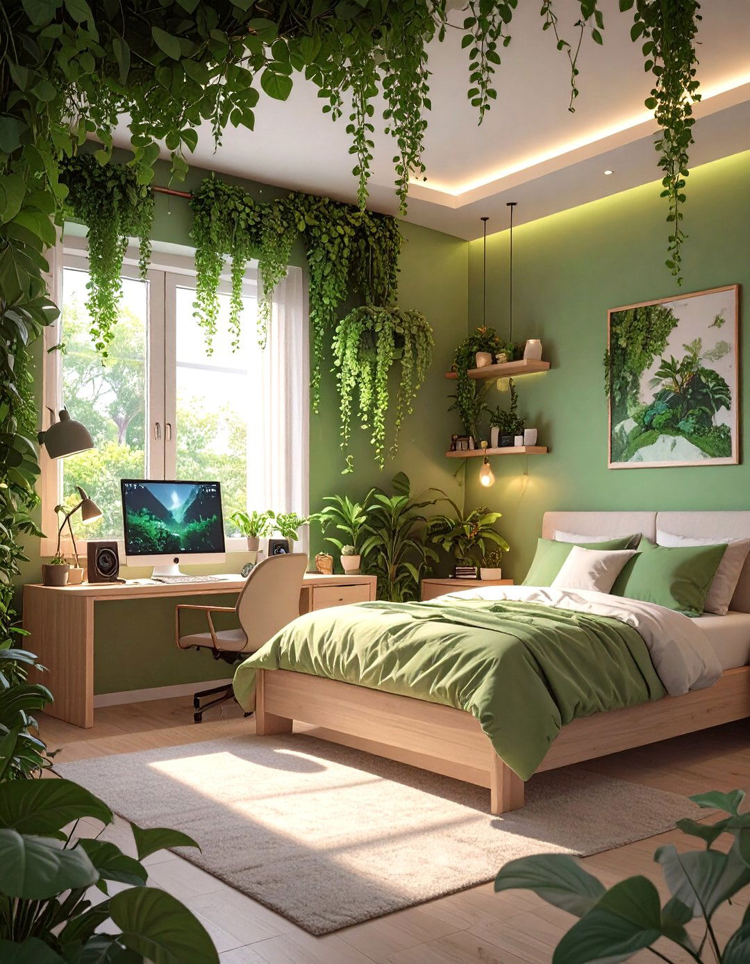 The Nature Inspired Gaming Retreat Bedroom - 30 gaming bedroom ideas