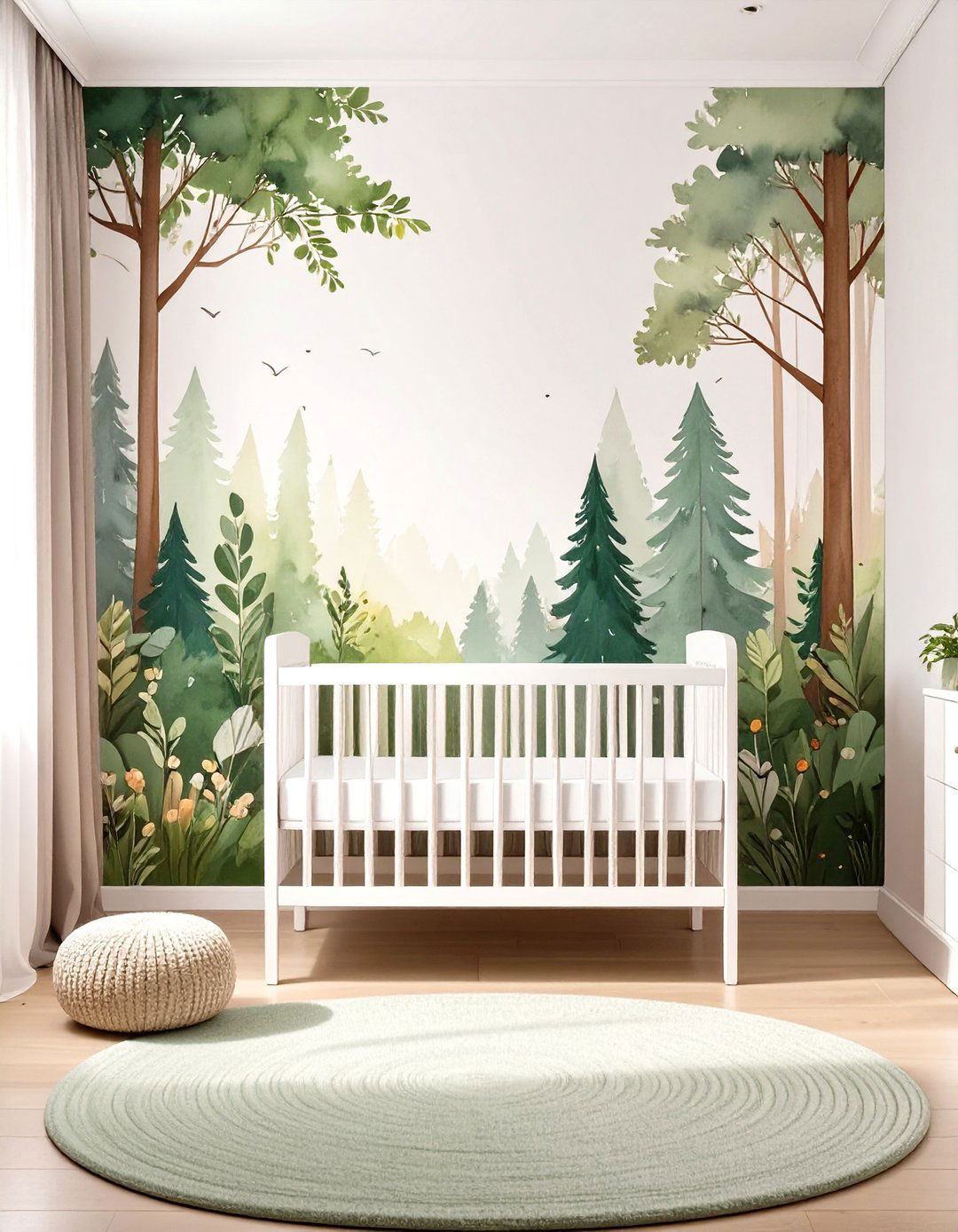 The Nature Themed Mural Nursery - 30 modern baby girl room ideas