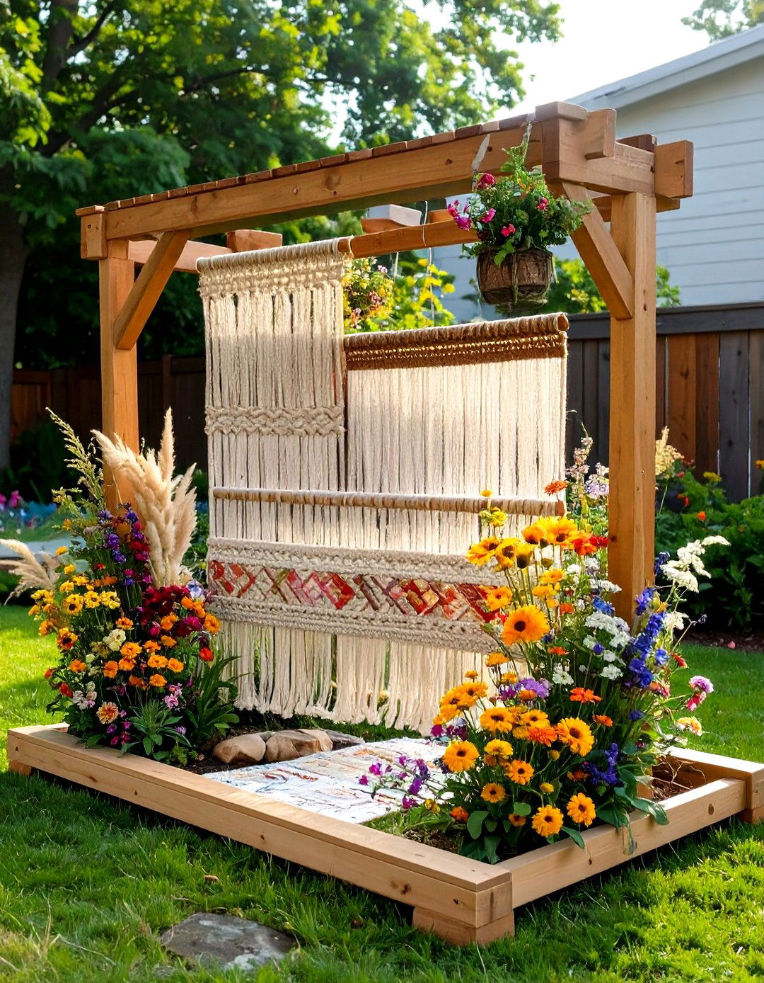 The Nature Weaving Loom - 30 backyard play area ideas