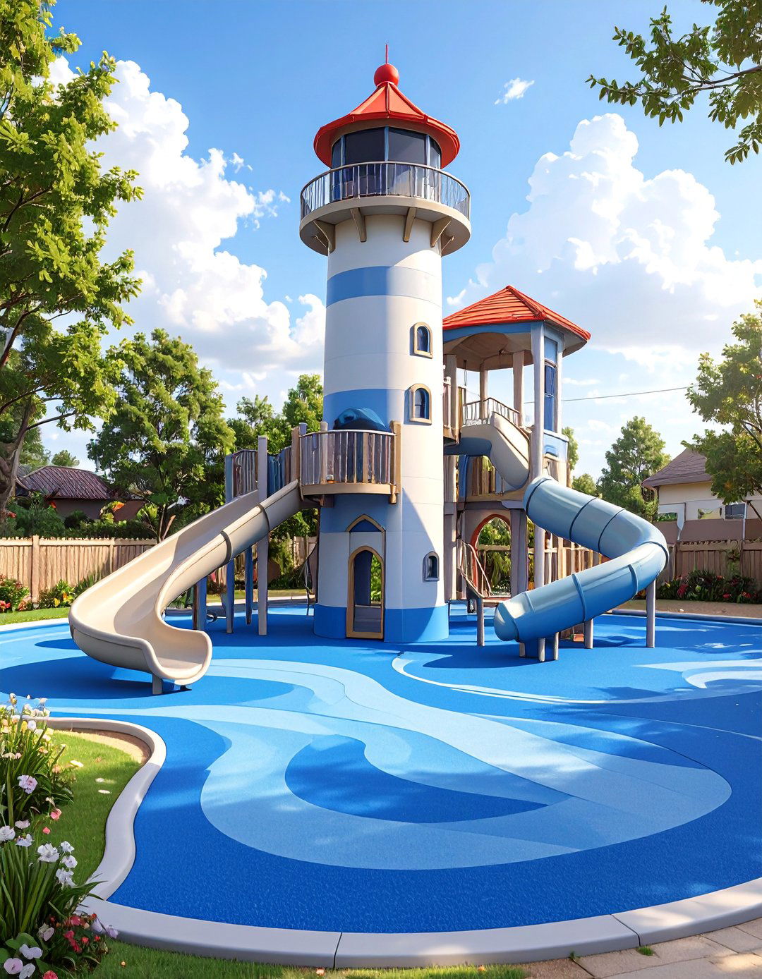 The Nautical Lighthouse Playground - 30 backyard playground ideas