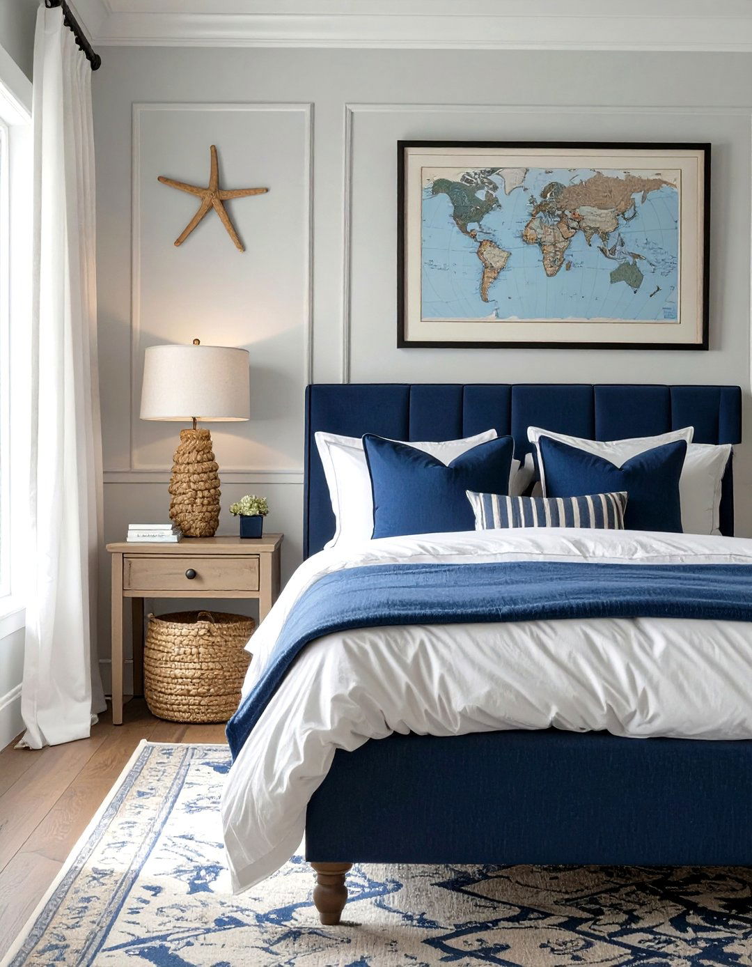 The Nautical Navy Bedroom - 30 mens bedroom ideas on a budget