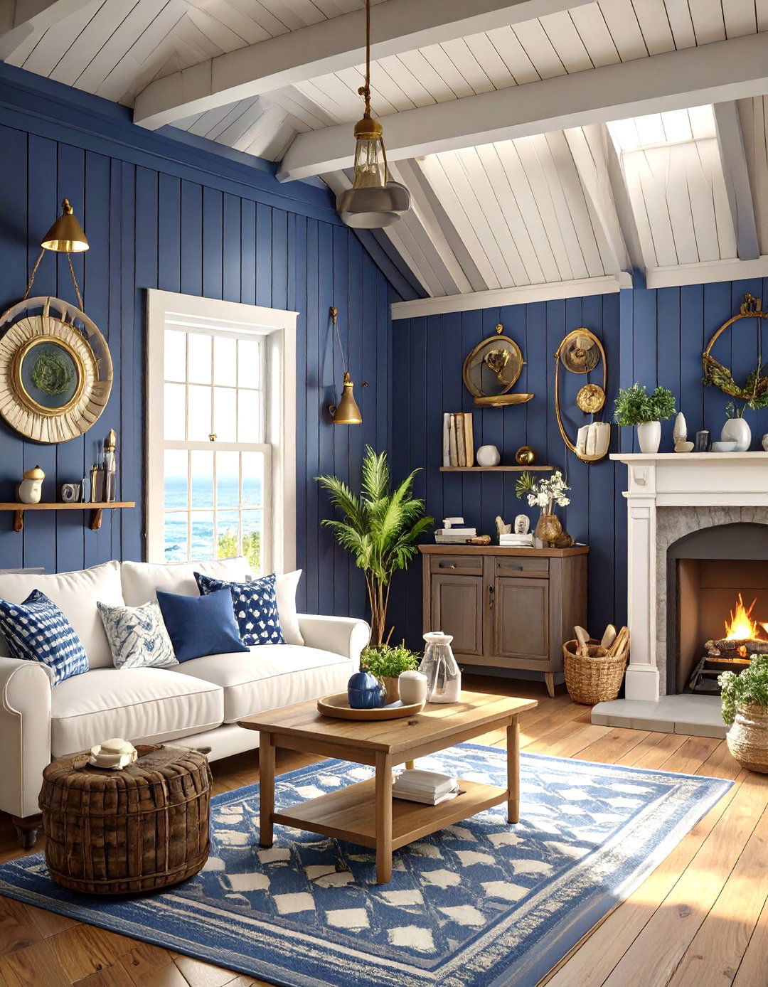 The Nautical Navy Man Cave - 30 ai man cave design ideas