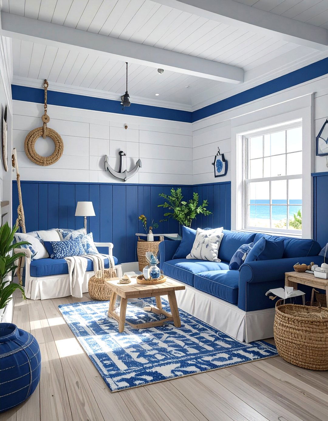 The Nautical Seaside Basement - 30 man cave basement ideas