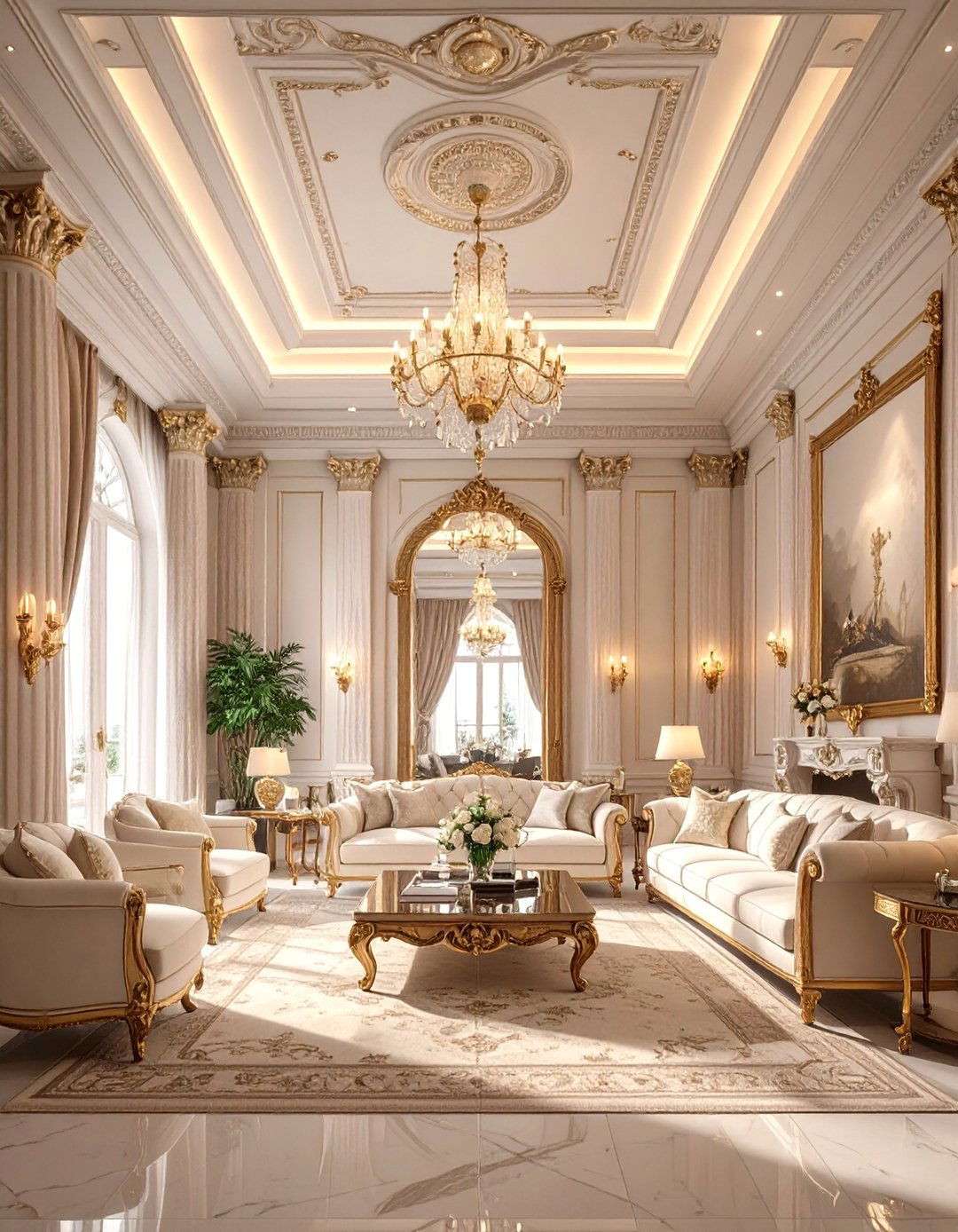 The Neo Classical AI Living Room - 30 ai living room design ideas