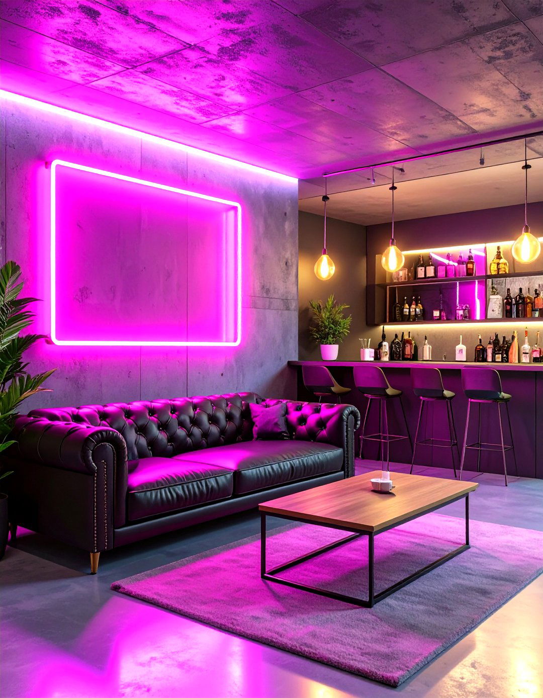 The Neon Accent Entertainment Space - 30 80s interior design ideas