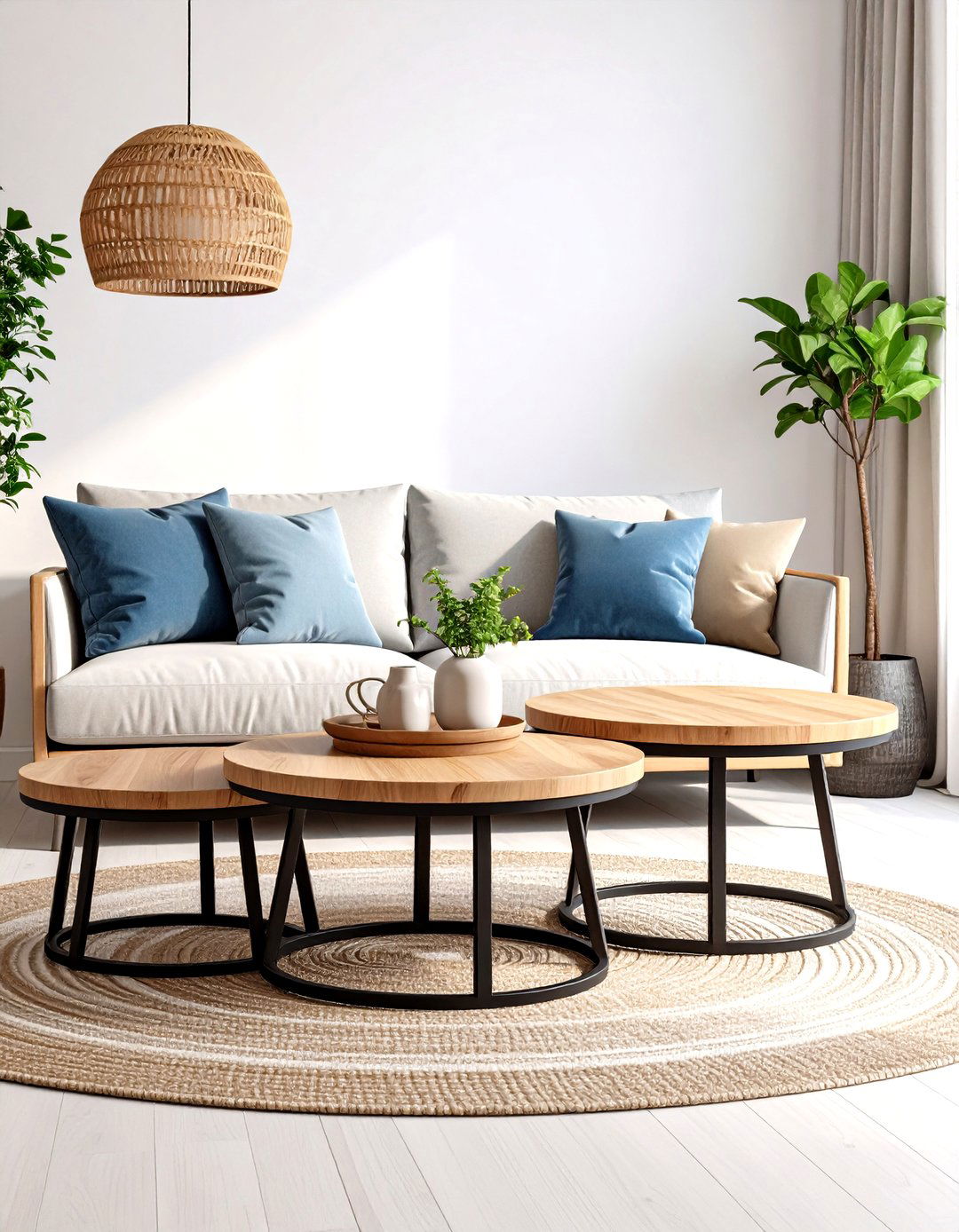 The Nesting Table Centric Living Room - 30 furniture ideas for small living room