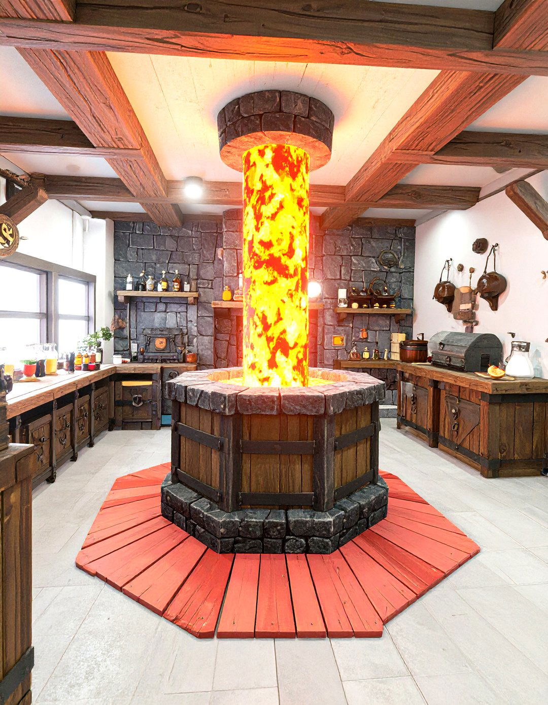 The Nether Themed Brewing Room - 30 minecraft basement ideas