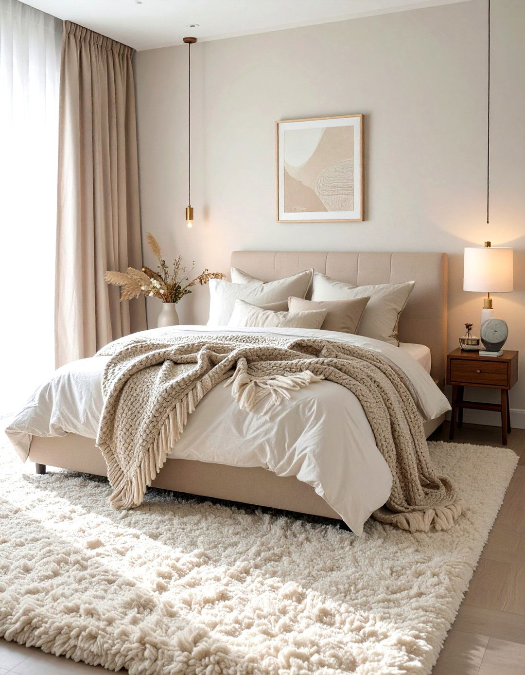 The Neutral Textured Bedroom - 30 mens bedroom ideas on a budget
