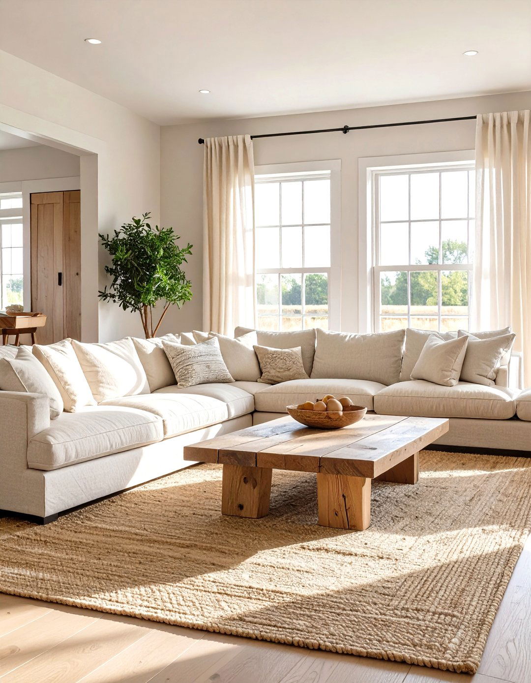 The Neutral Tone Living Room - 30 modern farmhouse farmhouse living room ideas
