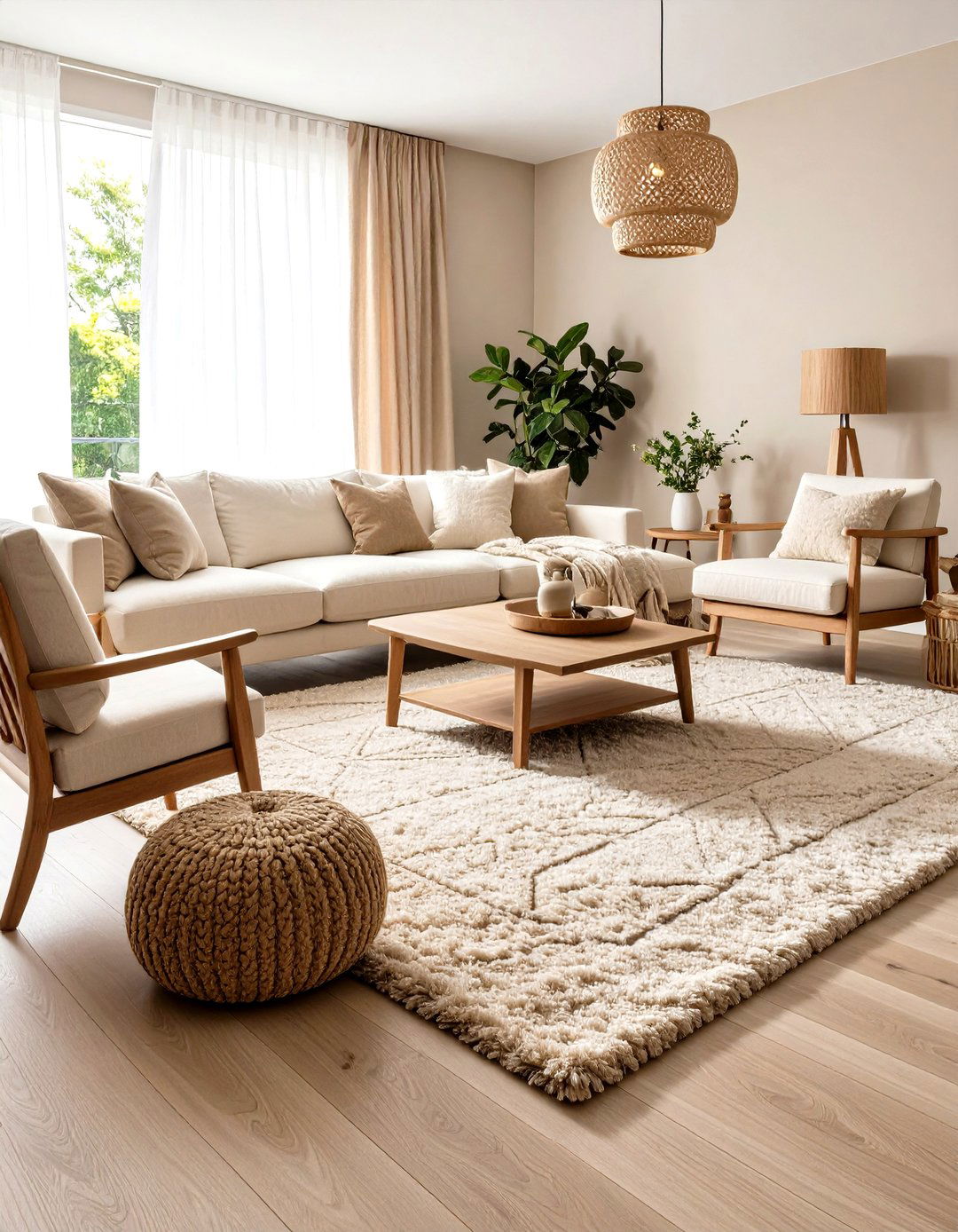 The Neutral Toned Living Room Rug - 30 living room rug ideas