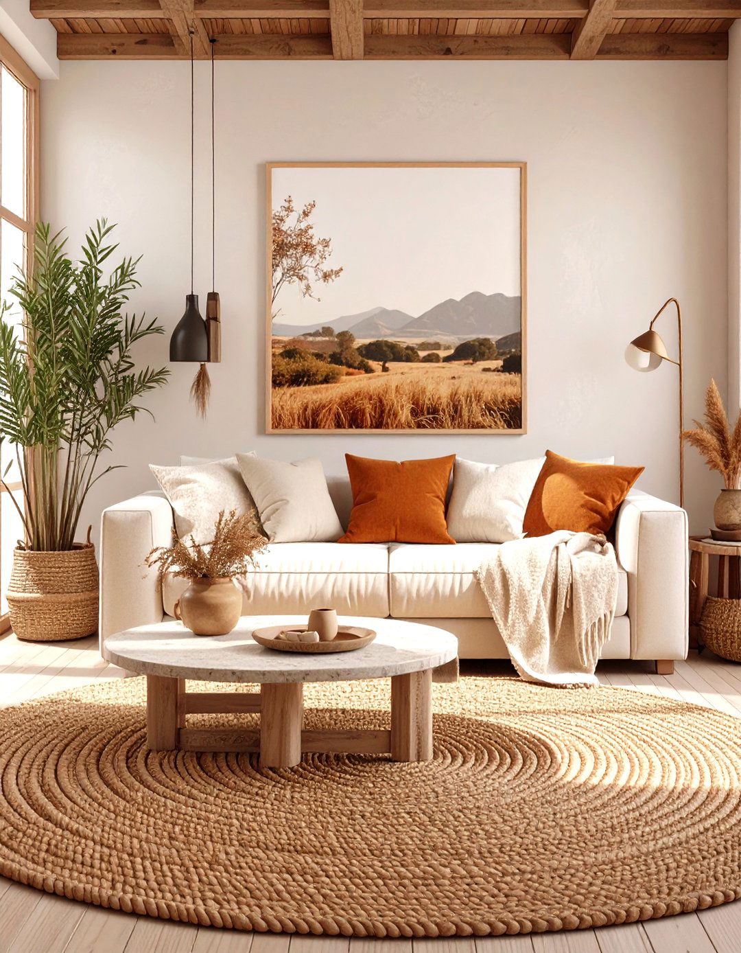 The Neutral Toned Living Space with Natural Textures - 30 modern mediterranean interior design ideas
