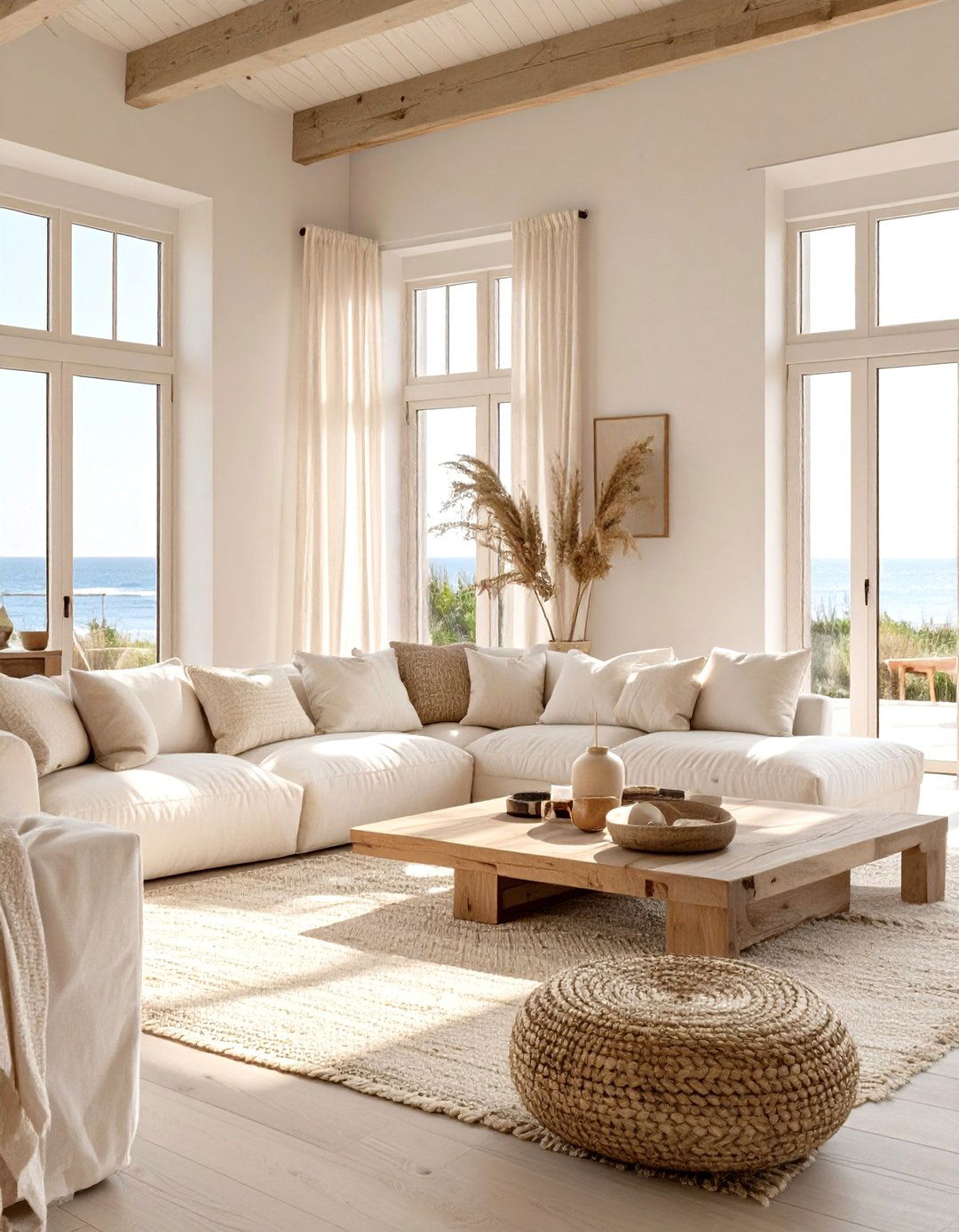 The Neutral Tones and Natural Light Living Room - 30 modern coastal living room ideas