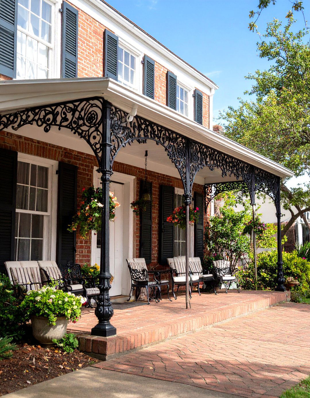 The New Orleans Style Wrought Iron Awning - 30 front porch awning ideas