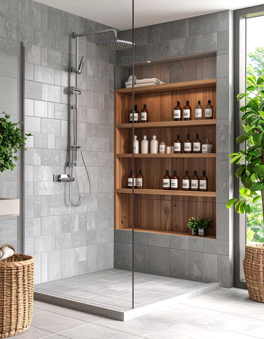 The Niche and Ledge Storage Bathroom - 30 limited space small bathroom designs with shower