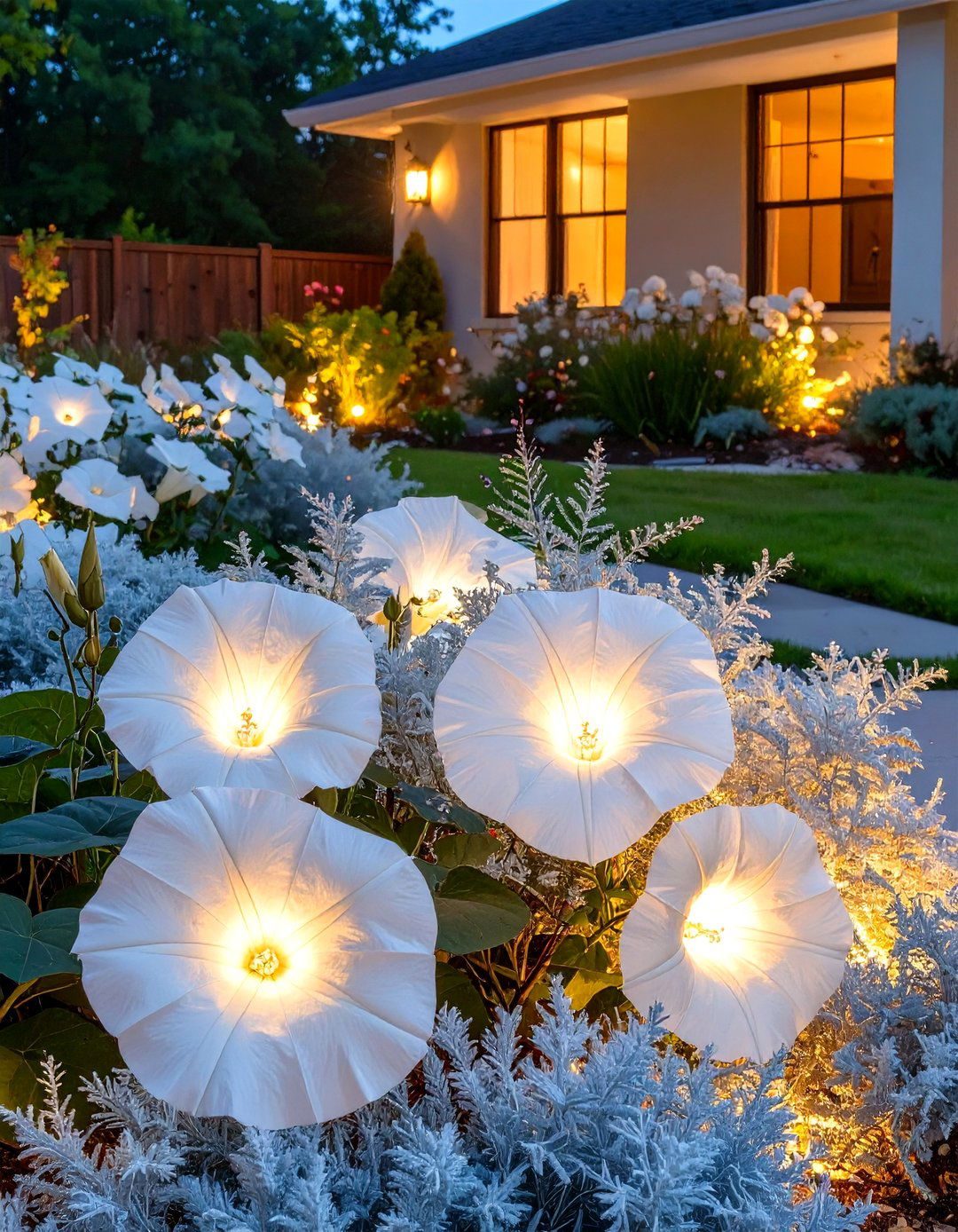 The Night Blooming Moon Garden - 30 curb appeal front yard landscaping ideas on a budget