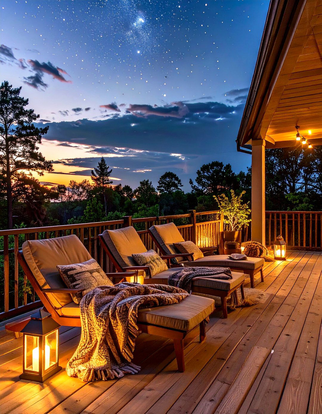The Night Sky Gazing Porch - 30 long front porch decorating ideas