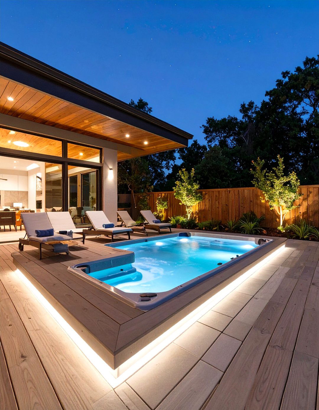 The Night Sky Viewing Deck - 30 backyard swim spa deck ideas