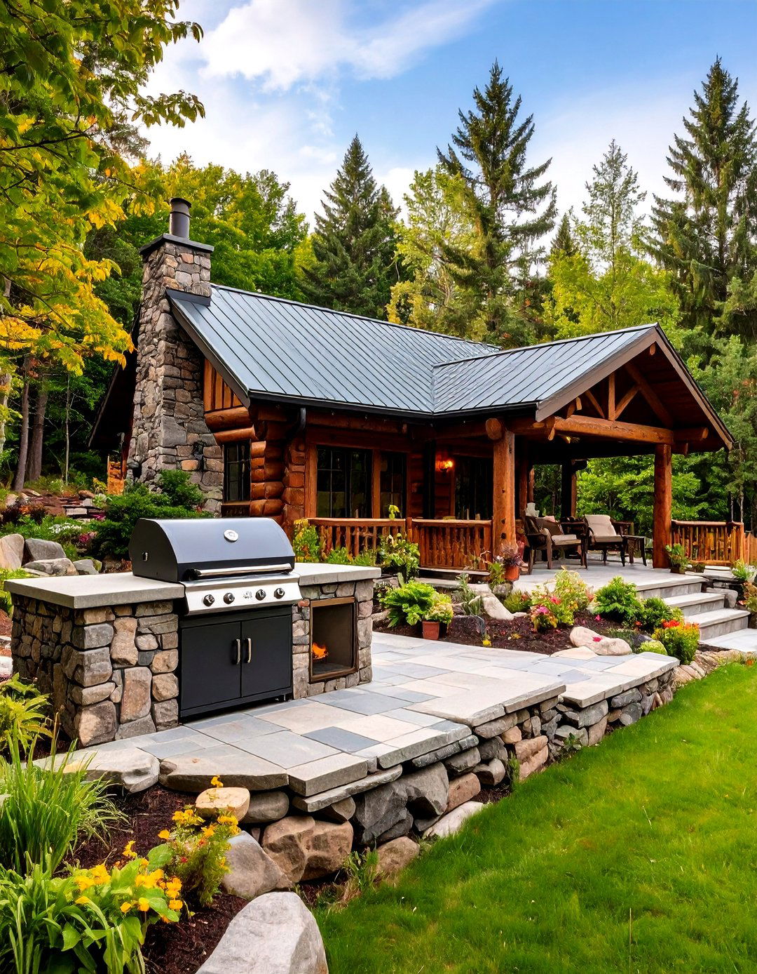 The Northwoods Lodge Retreat - 30 backyard grill ideas
