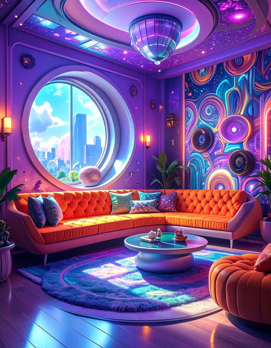 The Nostalgic Retro Futurist Living Room - 30 ai living room design ideas