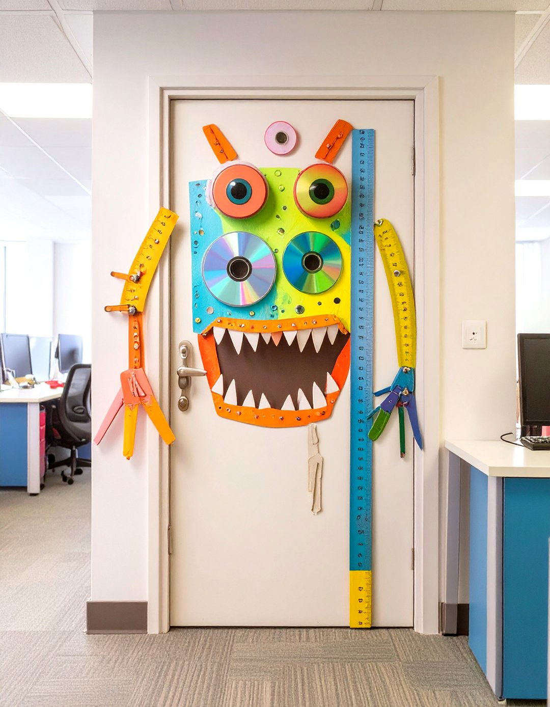 The Office Supply Monster - 30 office funny  door decorating contest ideas