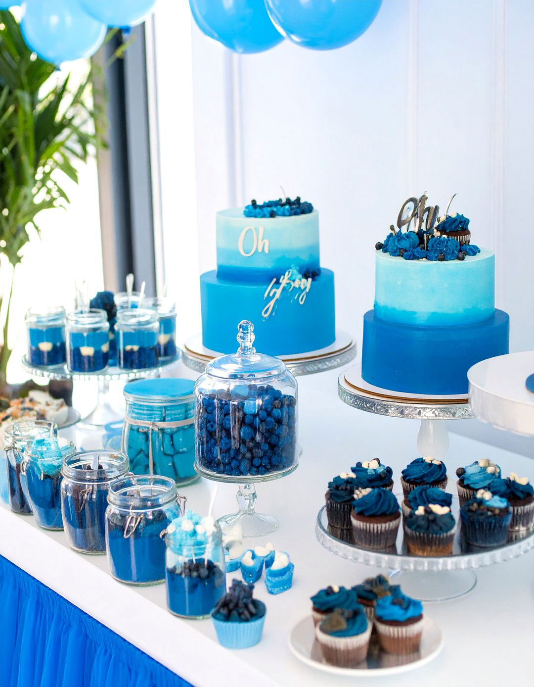 The Oh Boy! Blue Themed Treat Station - 30 baby shower dessert ideas