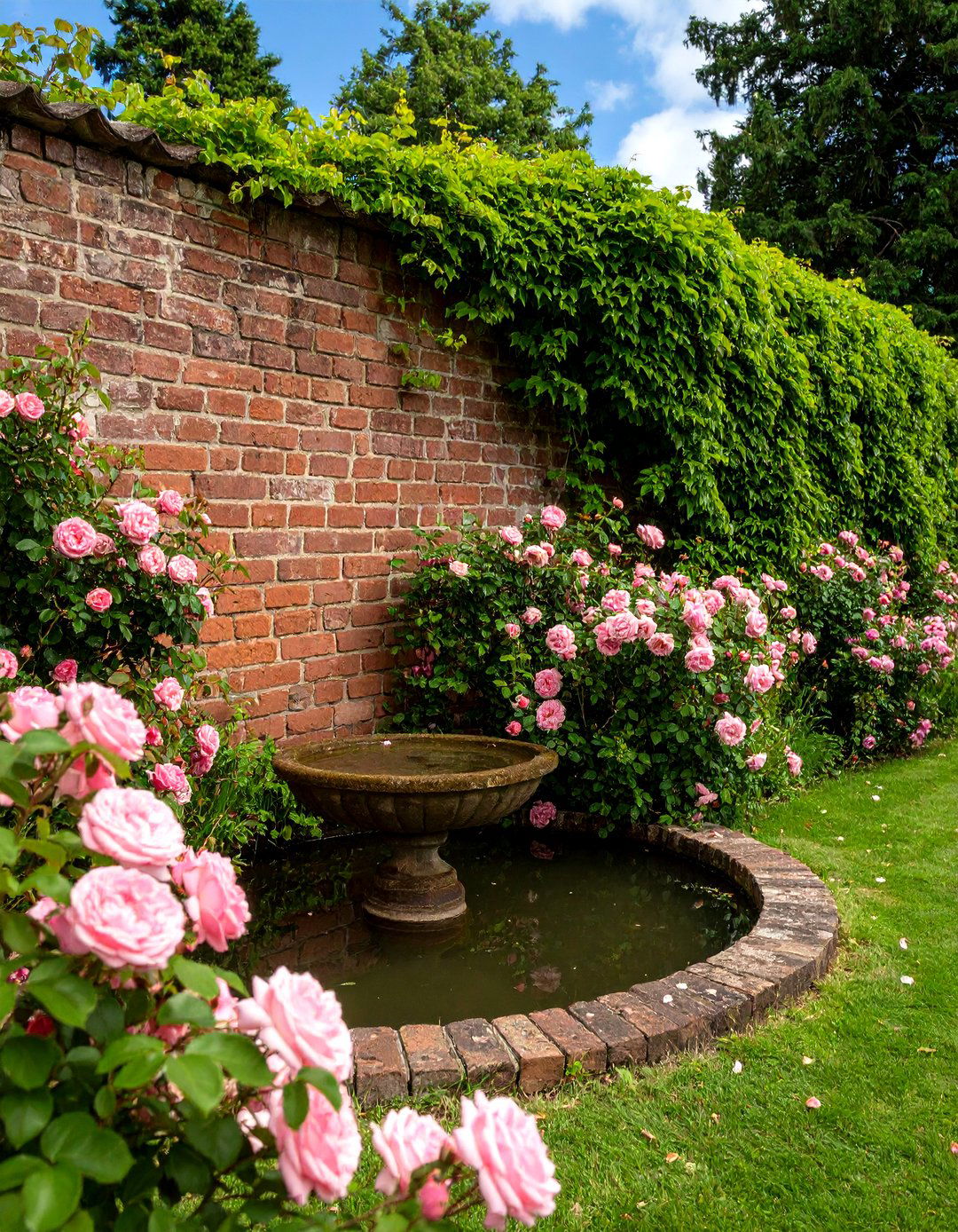 The Old Brick Garden Wall with Ivy - 30 garden retaining wall ideas