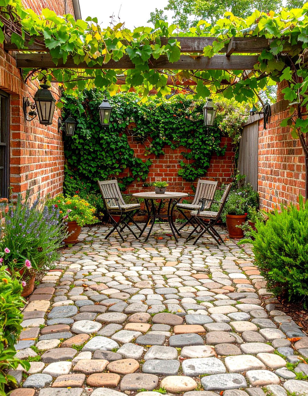 The Old World Cobblestone Look Patio - 30 flagstone patio ideas
