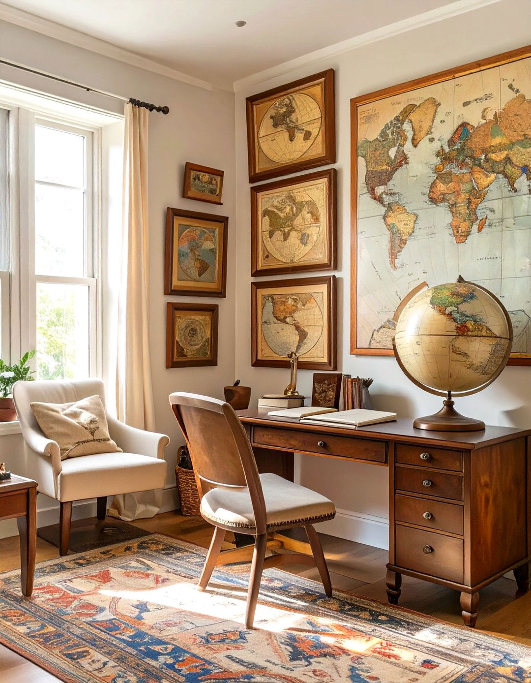 The Old World Map Room - 30 home office ideas for him