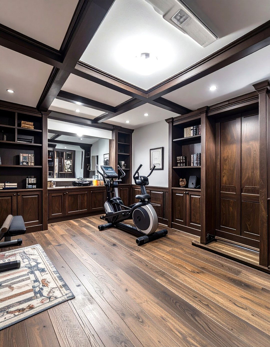 The Old World Study Basement Gym - 30 basement home gym ideas