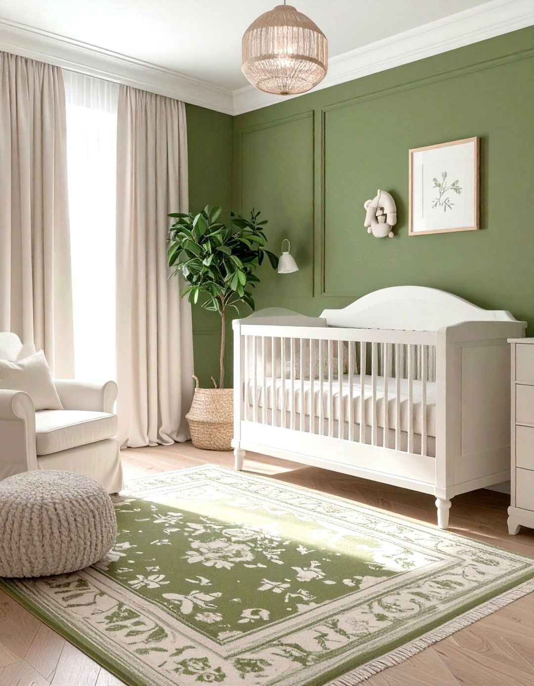 The Olive and Cream Classic Nursery - 30 green nursery ideas