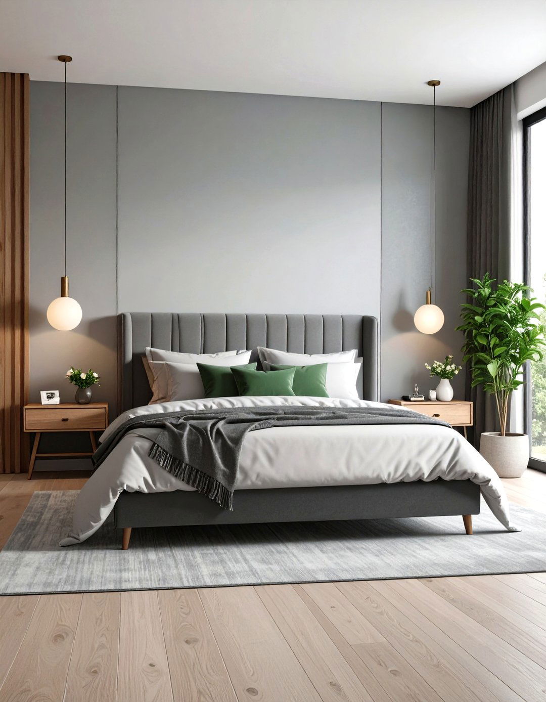 The Ombre Grey Wall Bedroom - 30 grey bedroom ideas