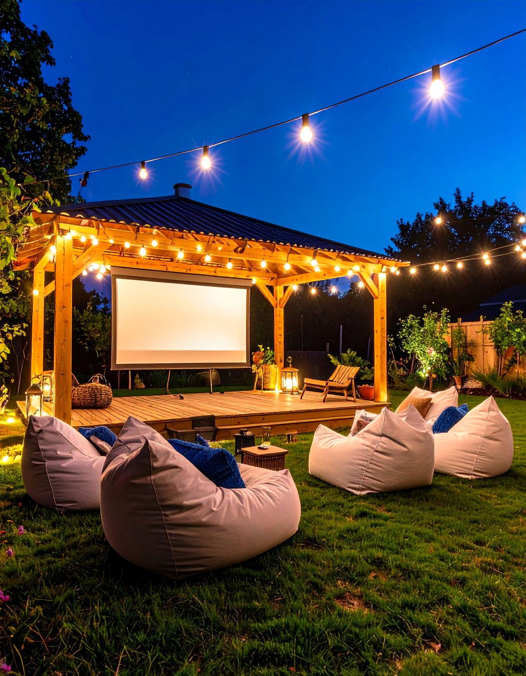 The Open Air Movie Theater Gazebo - 30 backyard gazebo ideas