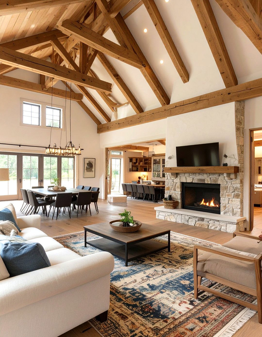 The Open Concept Barn Living Space - 30 cottage core interior design ideas