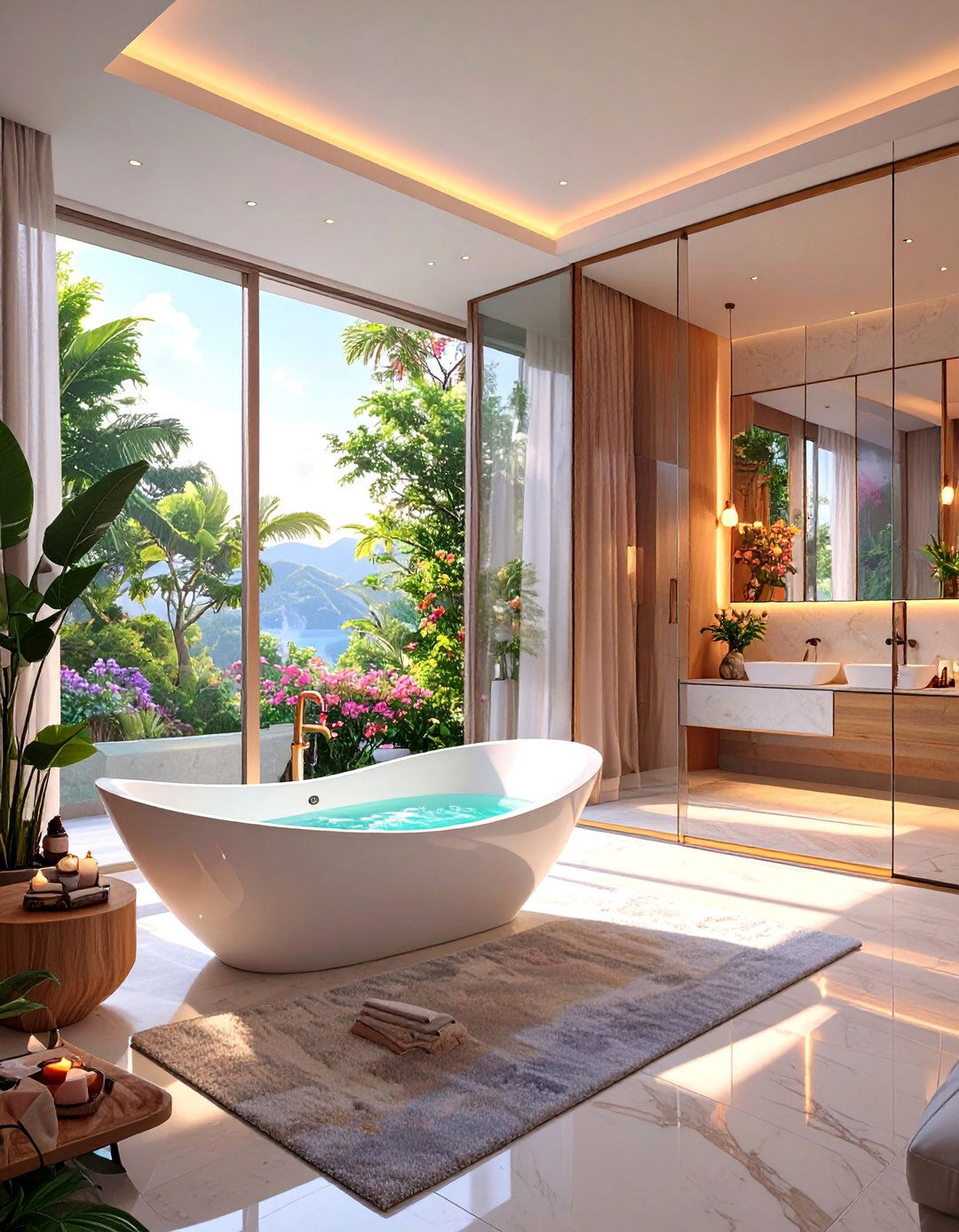 The Open Concept Bedroom and Bath - 30 big bedroom ideas