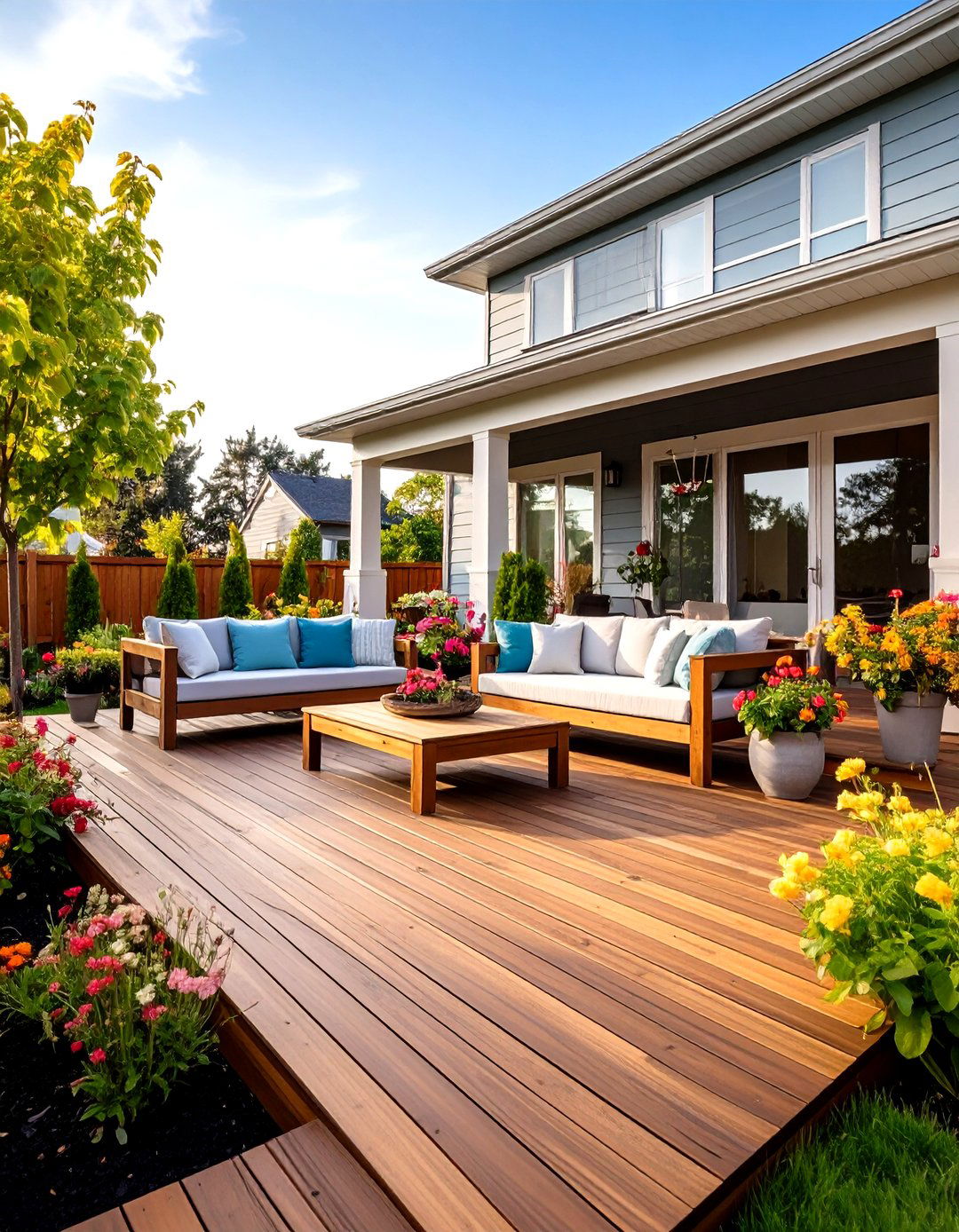 The Open Concept Deck with Built In Seating - 30 front porch deck ideas