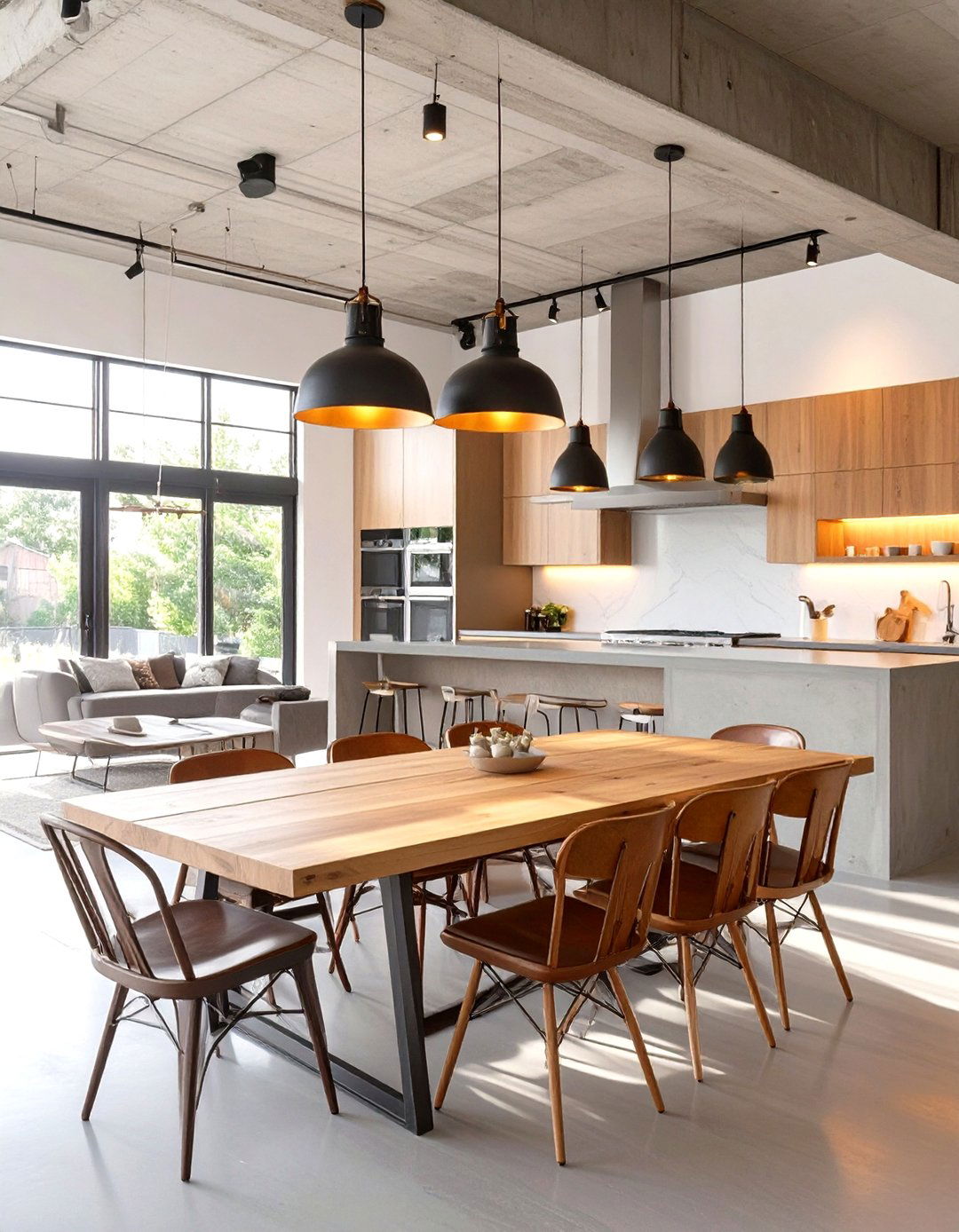The Open Concept Industrial Kitchen and Dining Area - 30 industrial interior design ideas