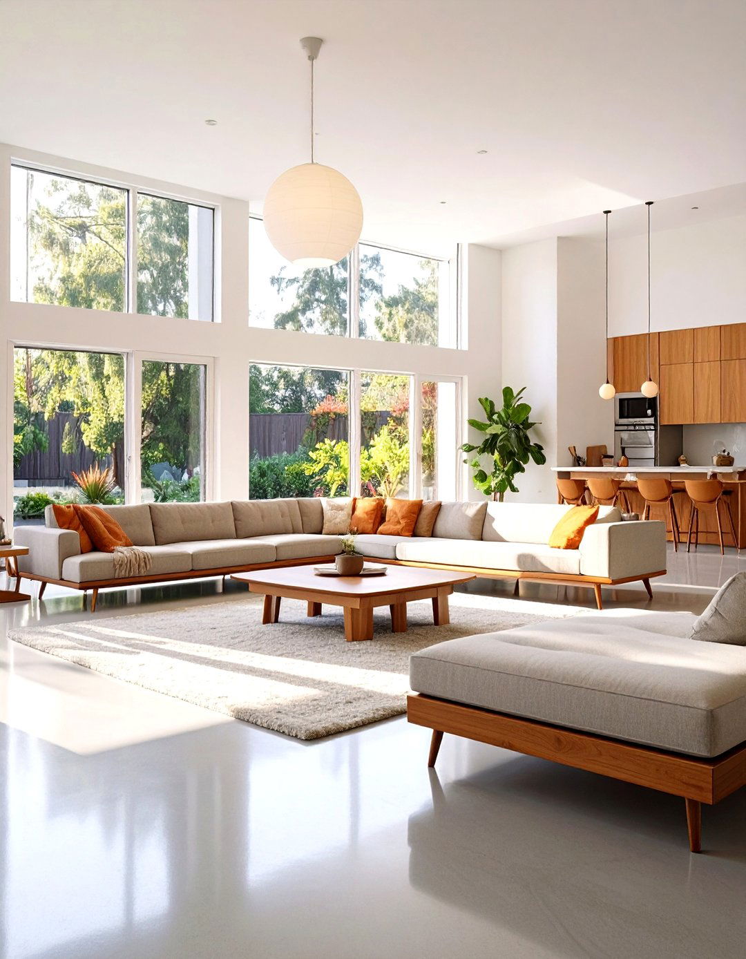 The Open Concept Living Room - 30 midcentury modern interior design ideas