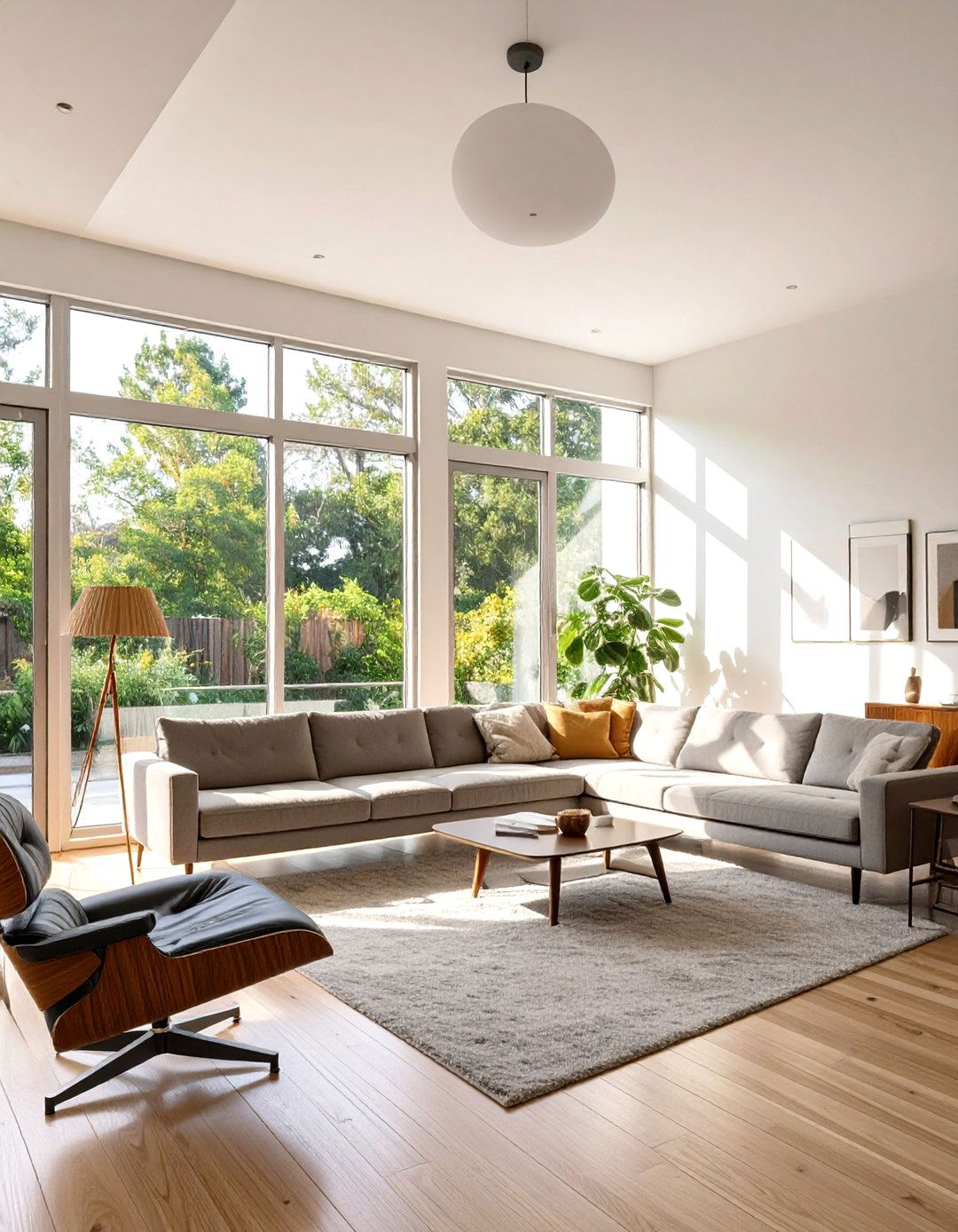 The Open Concept Living Room with Natural Light - 30 mid century modern living room ideas