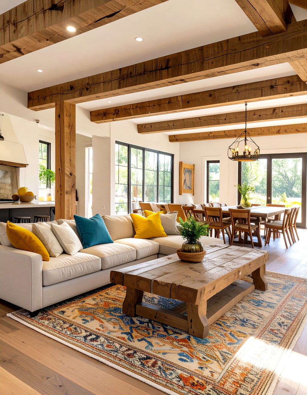 The Open Concept Living and Dining Space - 30 cottagecore interior design ideas