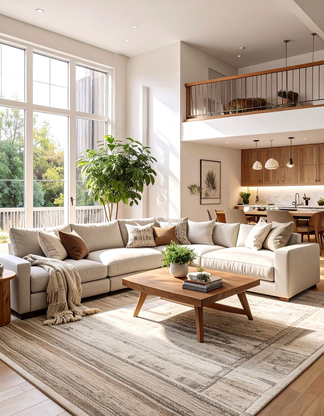 The Open Concept Neutral Living Room - 30 neutral living room ideas