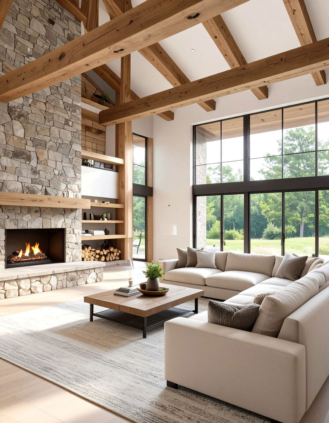 The Open Concept Rustic Living Room - 30 modern rustic interior design ideas