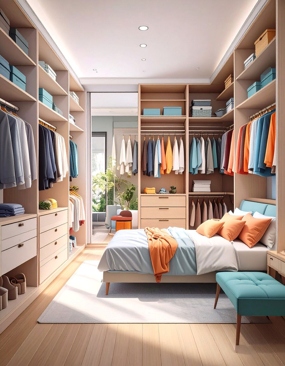 The Open Concept Wardrobe Closet - 30 narrow walk in closet ideas