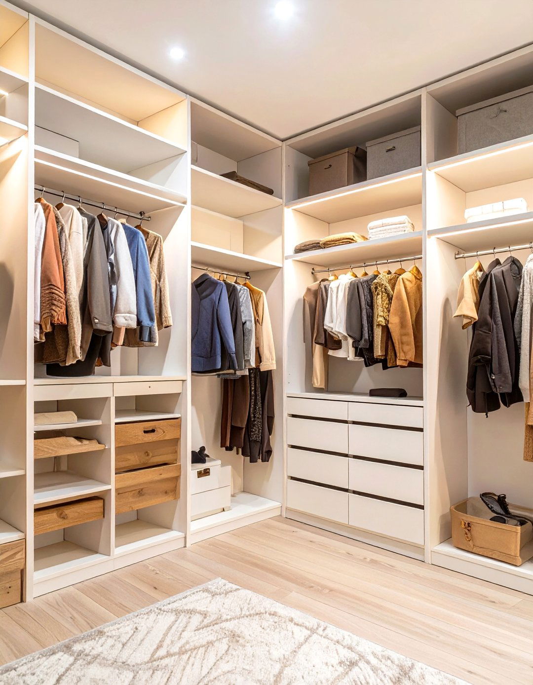 The Open Concept Wardrobe Wall - 30 closet makeover ideas