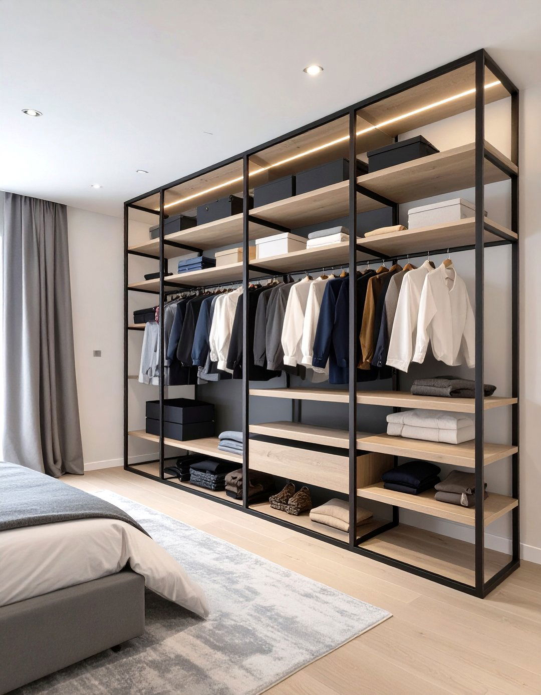 The Open Concept Wardrobe Wall - 30 design your own closet ideas