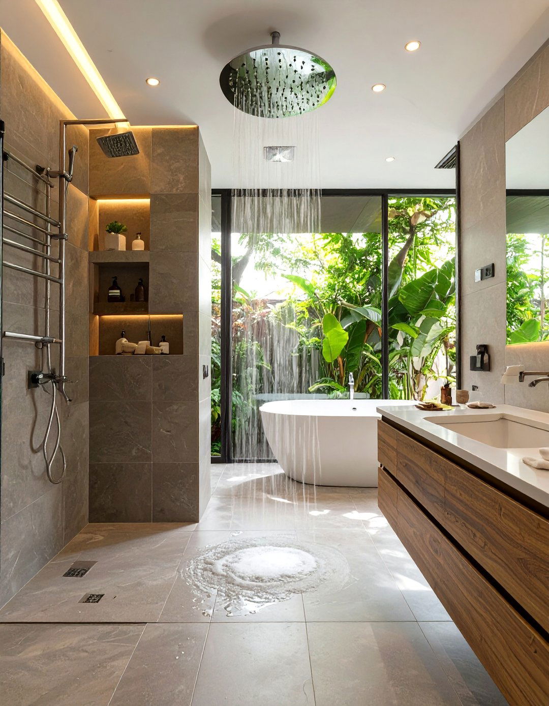 The Open Concept Wet Room - 30 ai spa bathroom design ideas