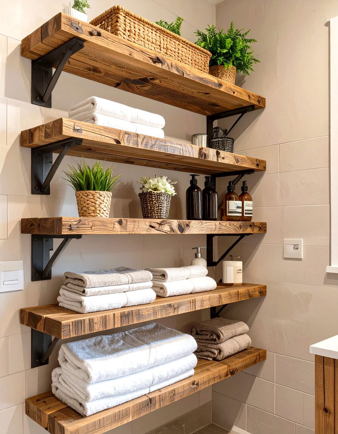 The Open Shelving Bathroom - 30 modern rustic bathroom ideas