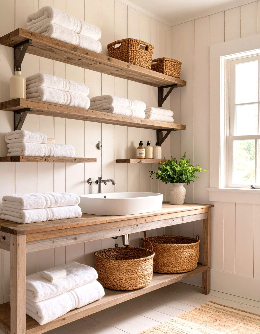 The Open Shelving Bathroom - 30 cottage bathroom ideas