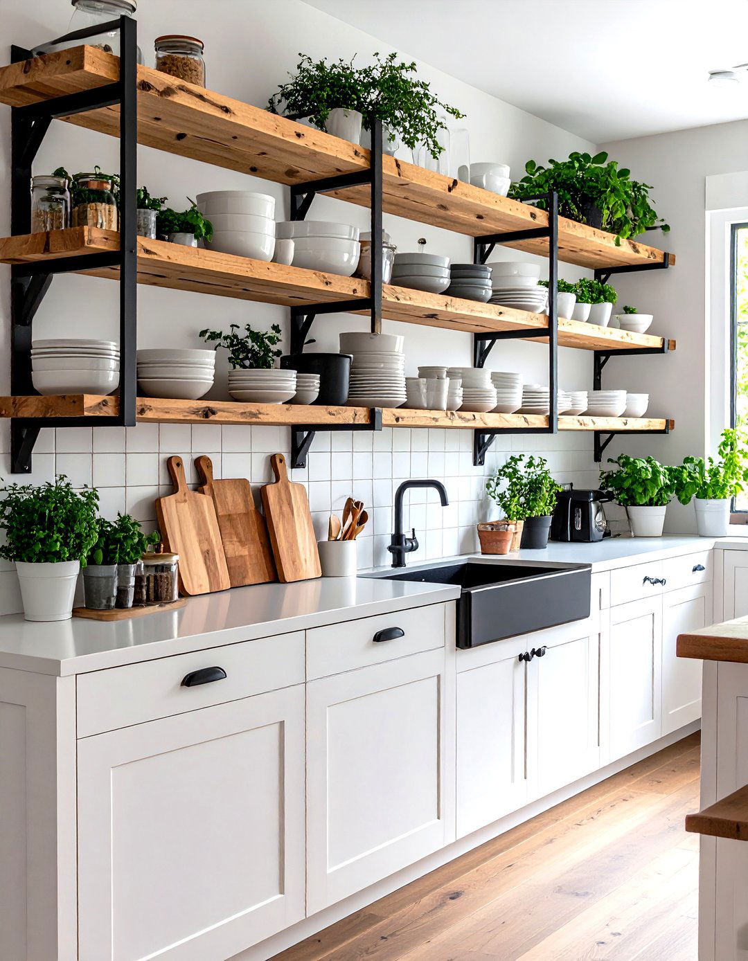 The Open Shelving Farmhouse Kitchen - 30 farmhouse kitchen design ideas
