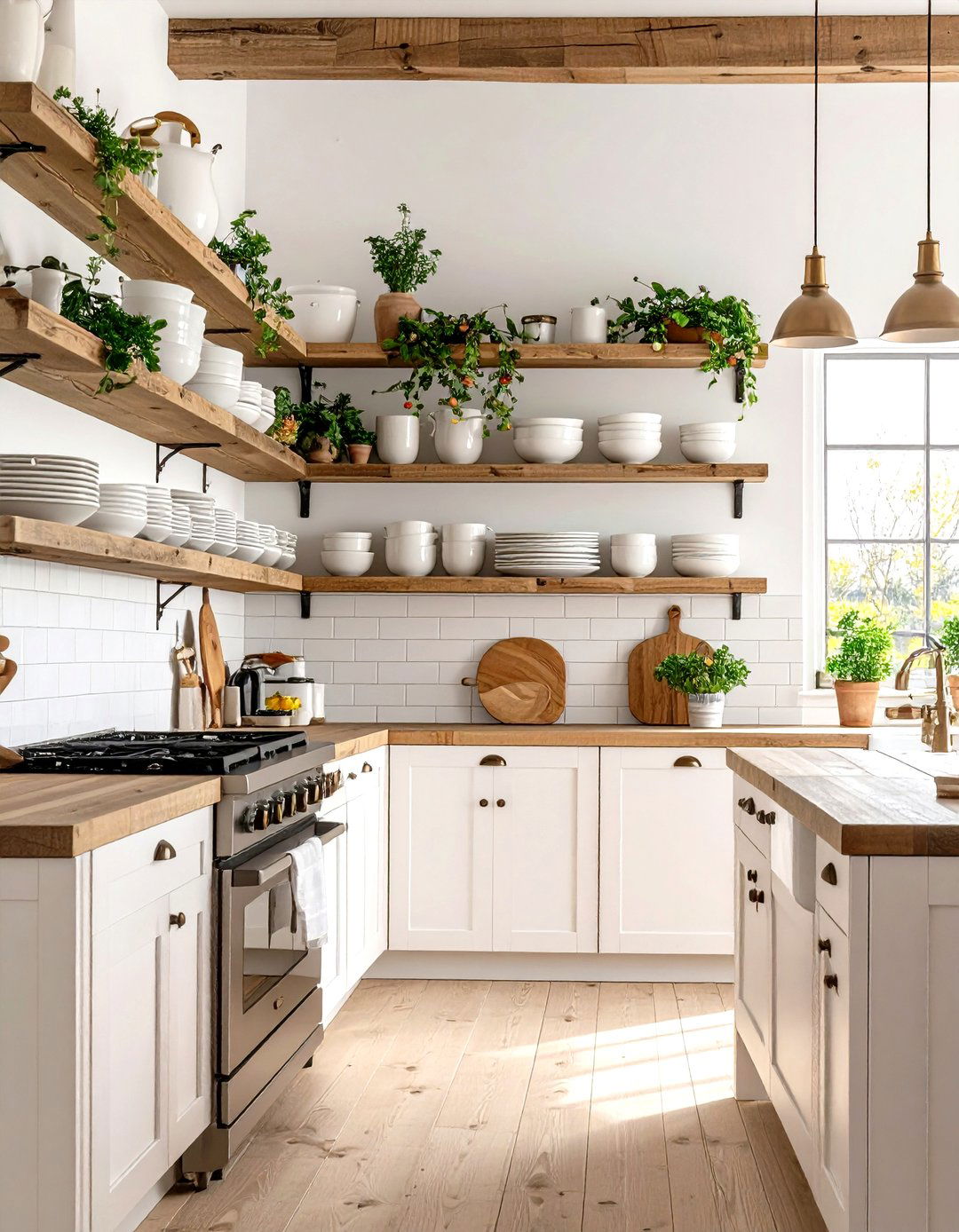 The Open Shelving Focused Kitchen - 30 farmhouse kitchen decor ideas