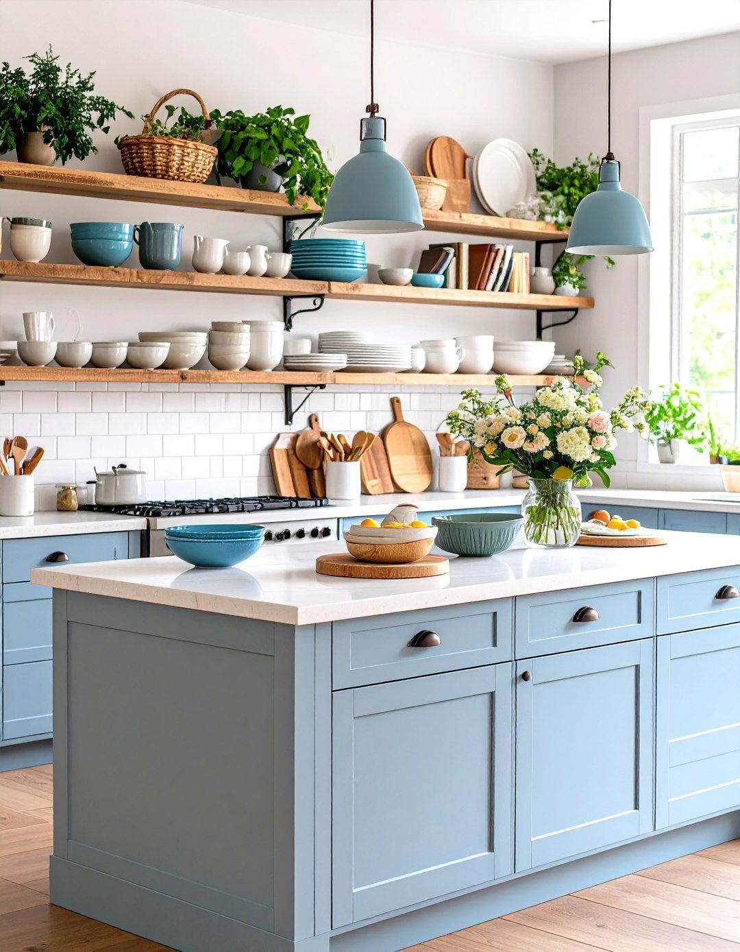 The Open Shelving Kitchen Island - 30 kitchen island decor ideas